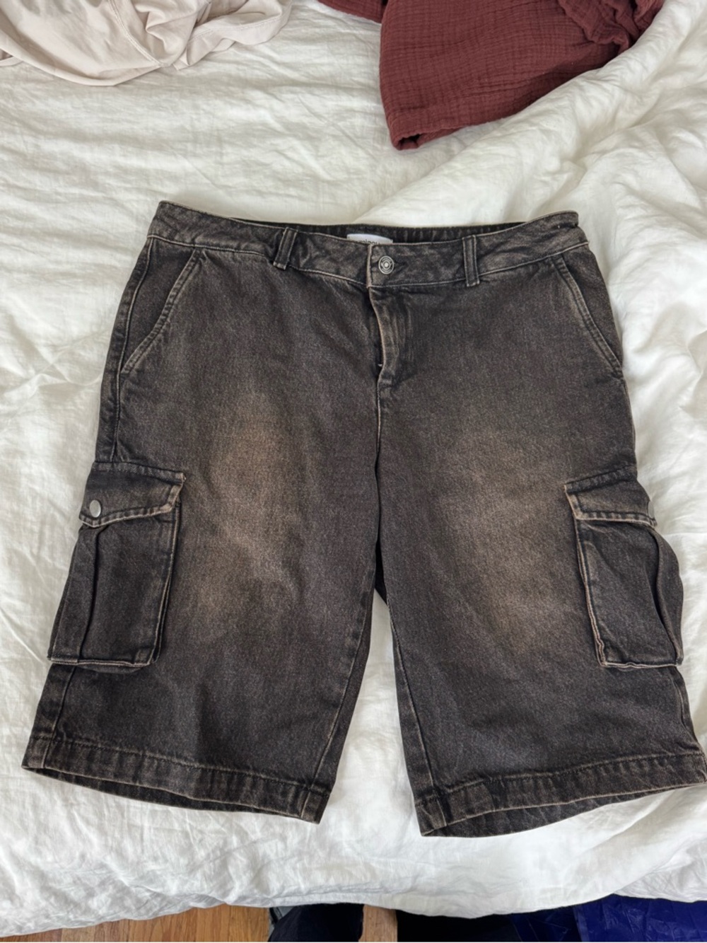 Miaou Dark Brown Cargo Bermudas